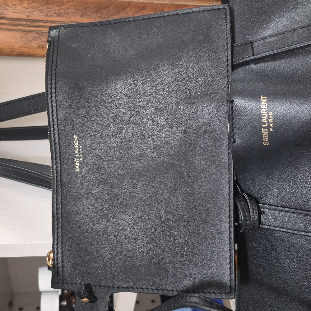Saint Laurent Black Leather Tote Bag - Picture 5 of 12